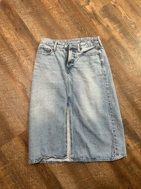 Old Navy Light Blue Denim Midi Skirt